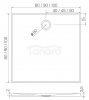NEW TRENDY Brodzik konglomeratowy Nex Shade 80x80, kwadratowy, w kolorze beżowym, wysokość 3,5cm B-0484